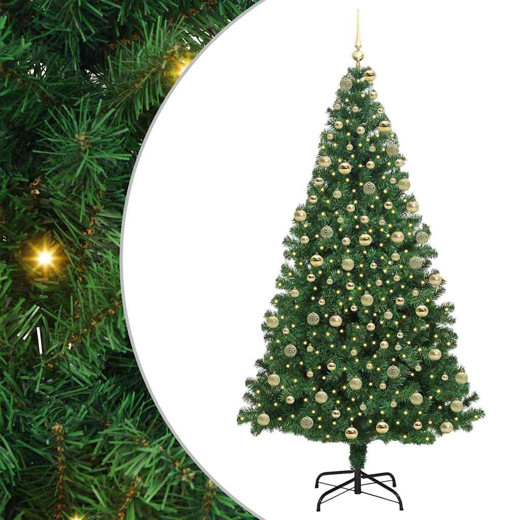 Albero di Natale artificiale con 300 LED Verde 180 cm