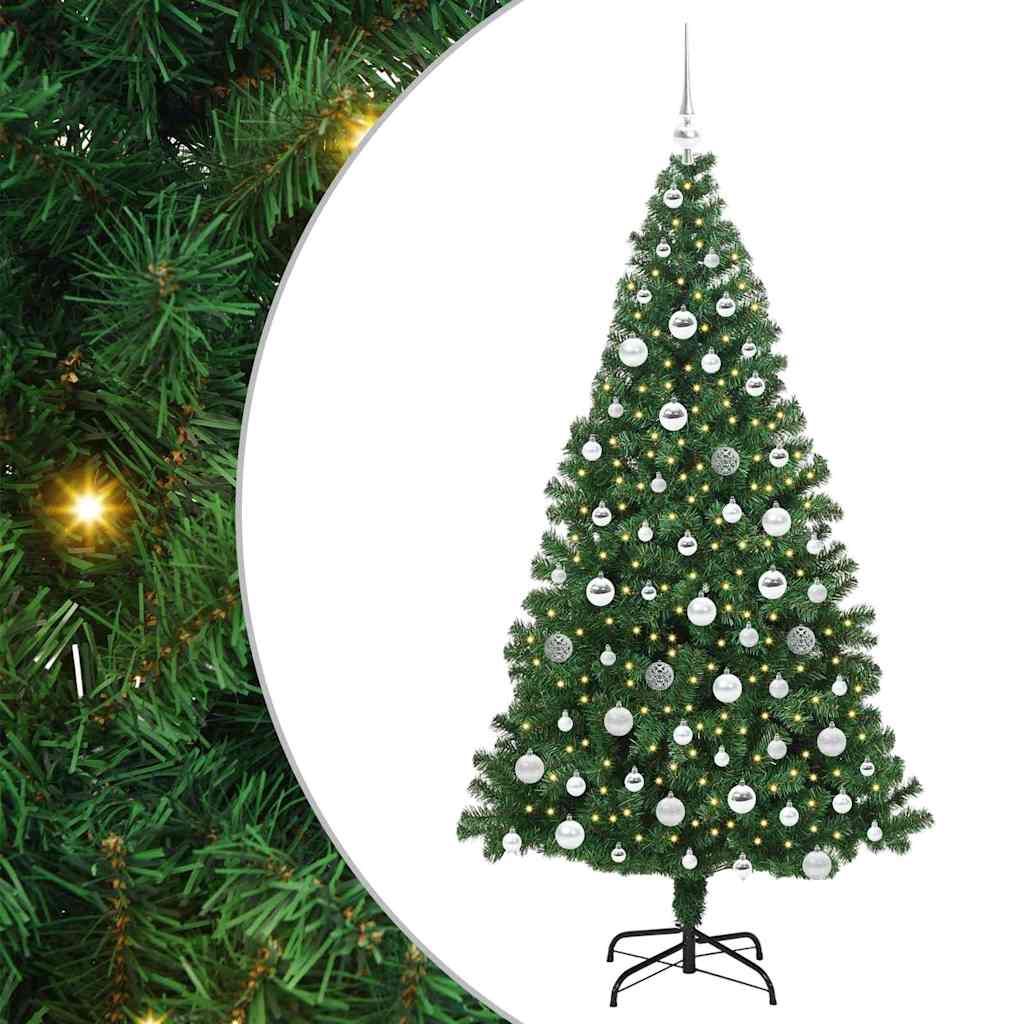 Albero di Natale artificiale con 300 LED Verde 180 cm