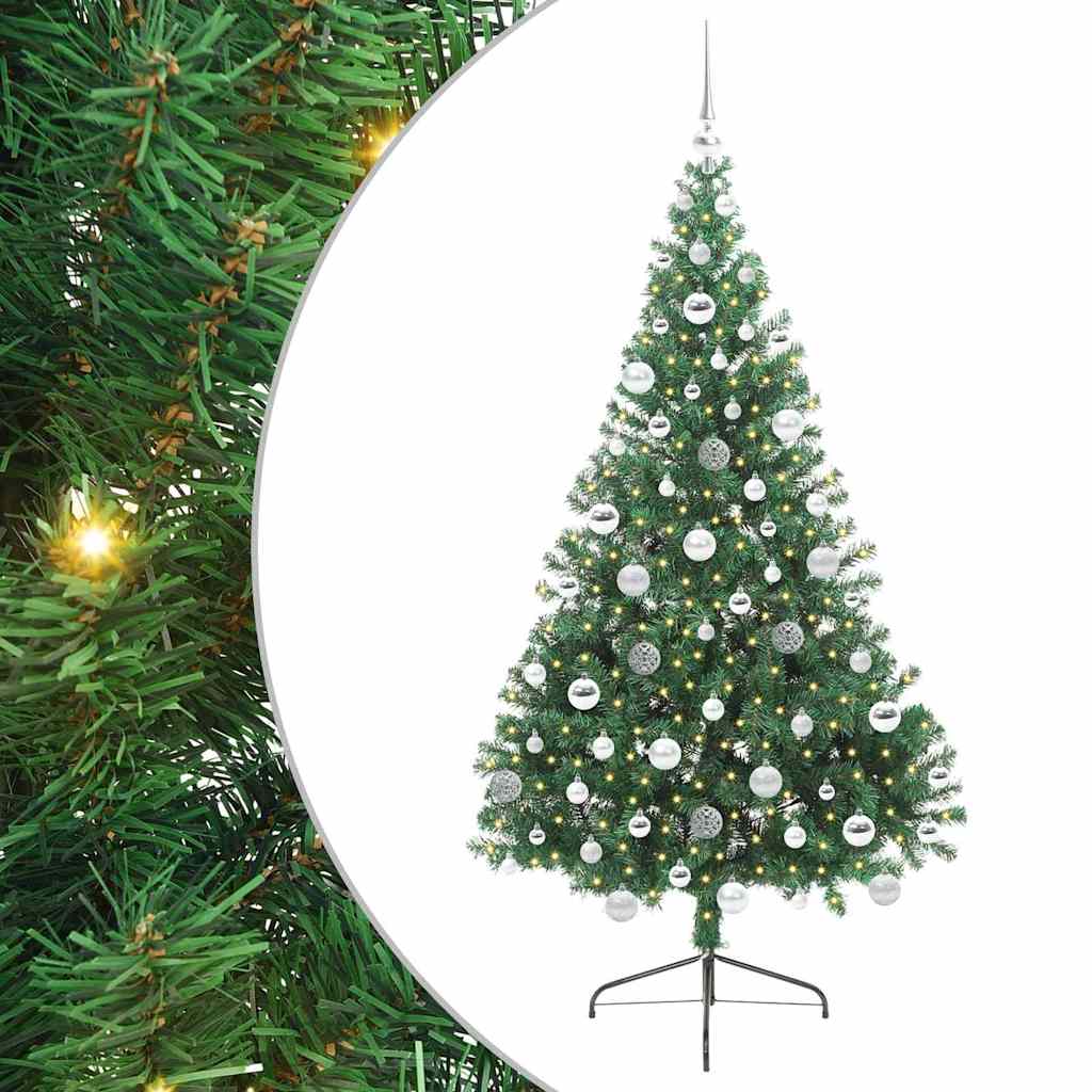 Albero di Natale artificiale con luci integrate Verde 180 cm