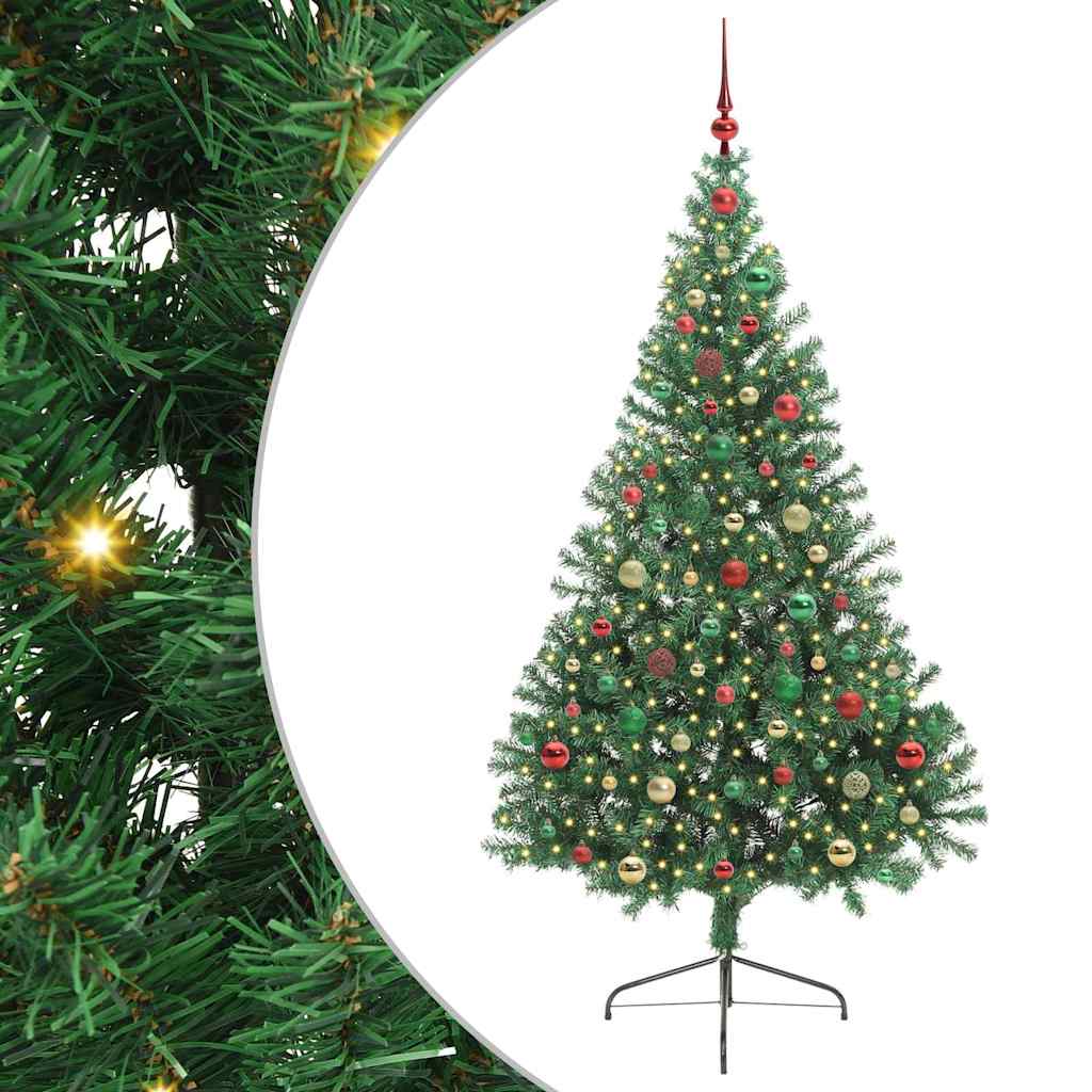 Albero di Natale artificiale con luci integrate Verde 180 cm