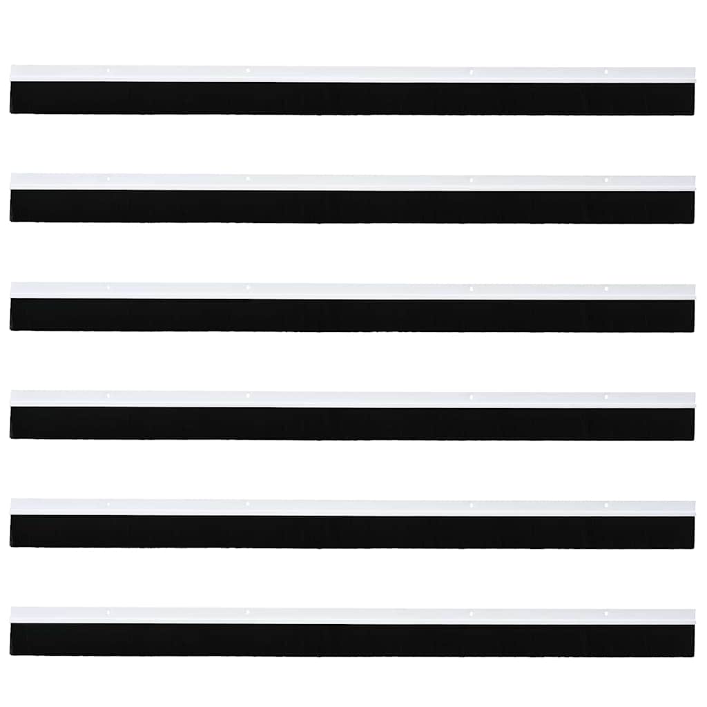 Spazzole per porte a vite 6 pcs Bianco 100 cm Lega di alluminio | homemem39