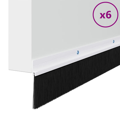 Spazzole per porte a vite 6 pcs Bianco 100 cm Lega di alluminio | homemem39