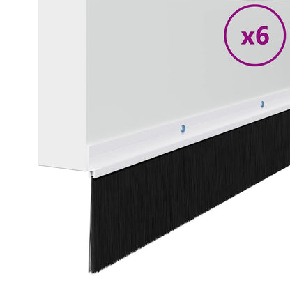 Spazzole per porte a vite 6 pcs Bianco 100 cm Lega di alluminio | homemem39