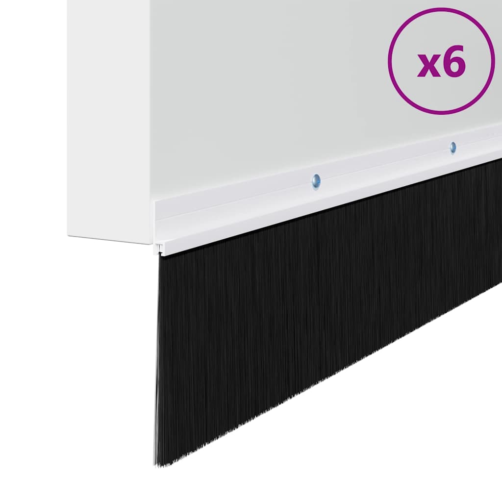 Spazzole per porte a vite 6 pcs Bianco 100 cm Lega di alluminio | homemem39
