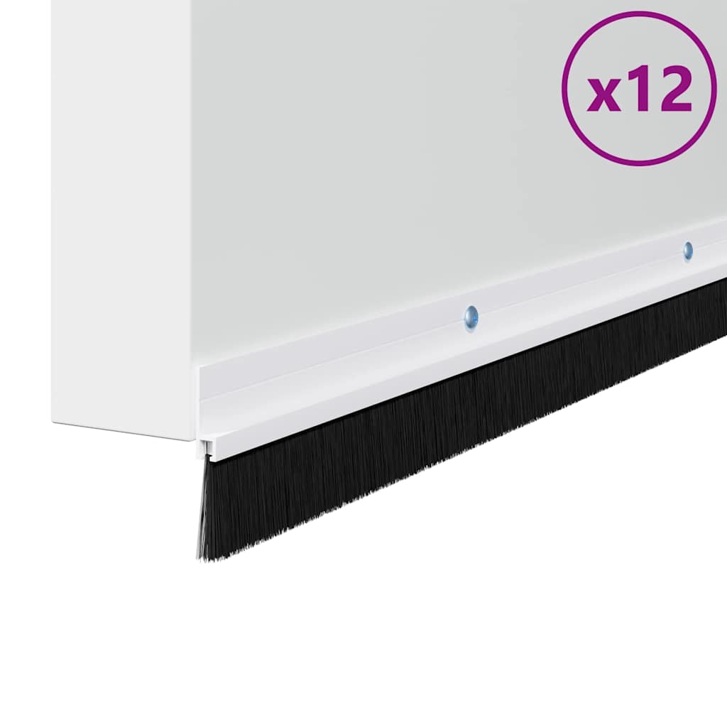 Spazzole per porte a vite 12 pcs Bianco 100 cm | homemem39