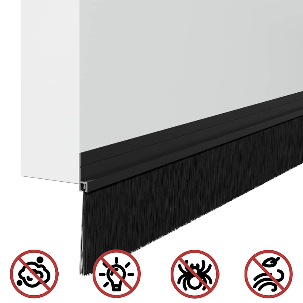 Spazzole per porte autoadesive 2 pcs Nero 100 cm | homemem39