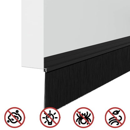 Spazzole per porte autoadesive 2 pcs Nero 100 cm | homemem39