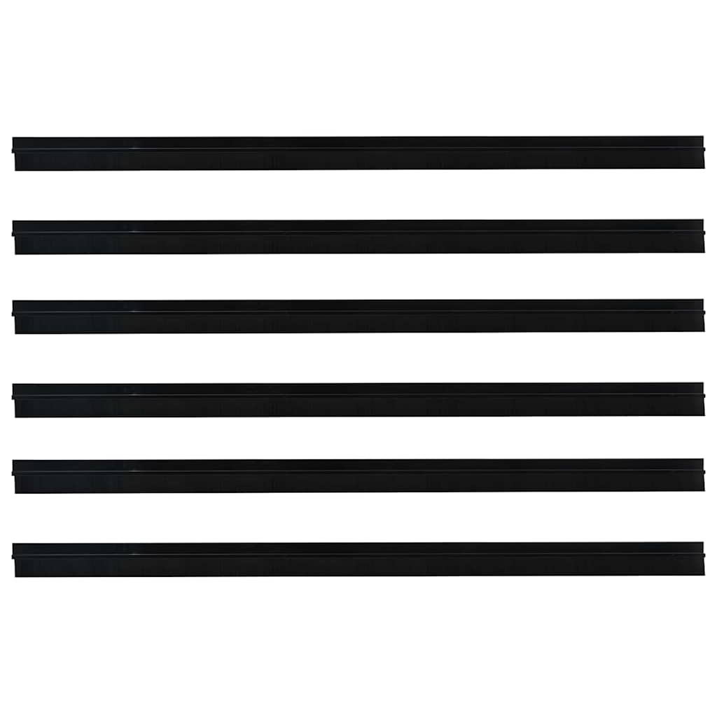 Spazzole per porte autoadesive 6 pcs Nero 100 cm | homemem39