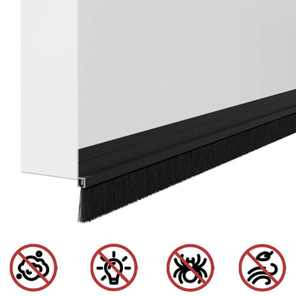 Spazzole per porte autoadesive 6 pcs Nero 100 cm | homemem39