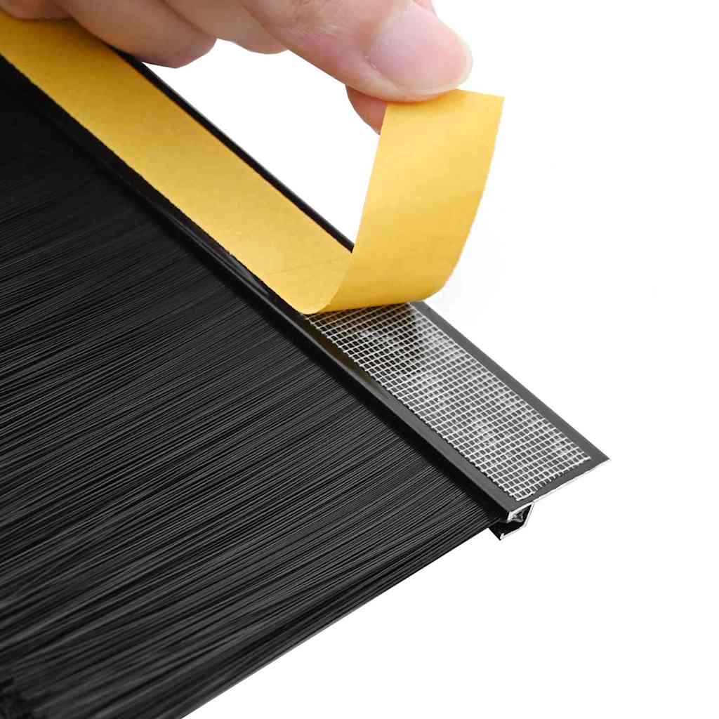 Spazzole per porte autoadesive 6 pcs Nero 100 cm | homemem39