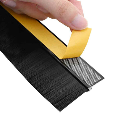 Spazzole per porte autoadesive 12 pcs Nero 100 cm | homemem39