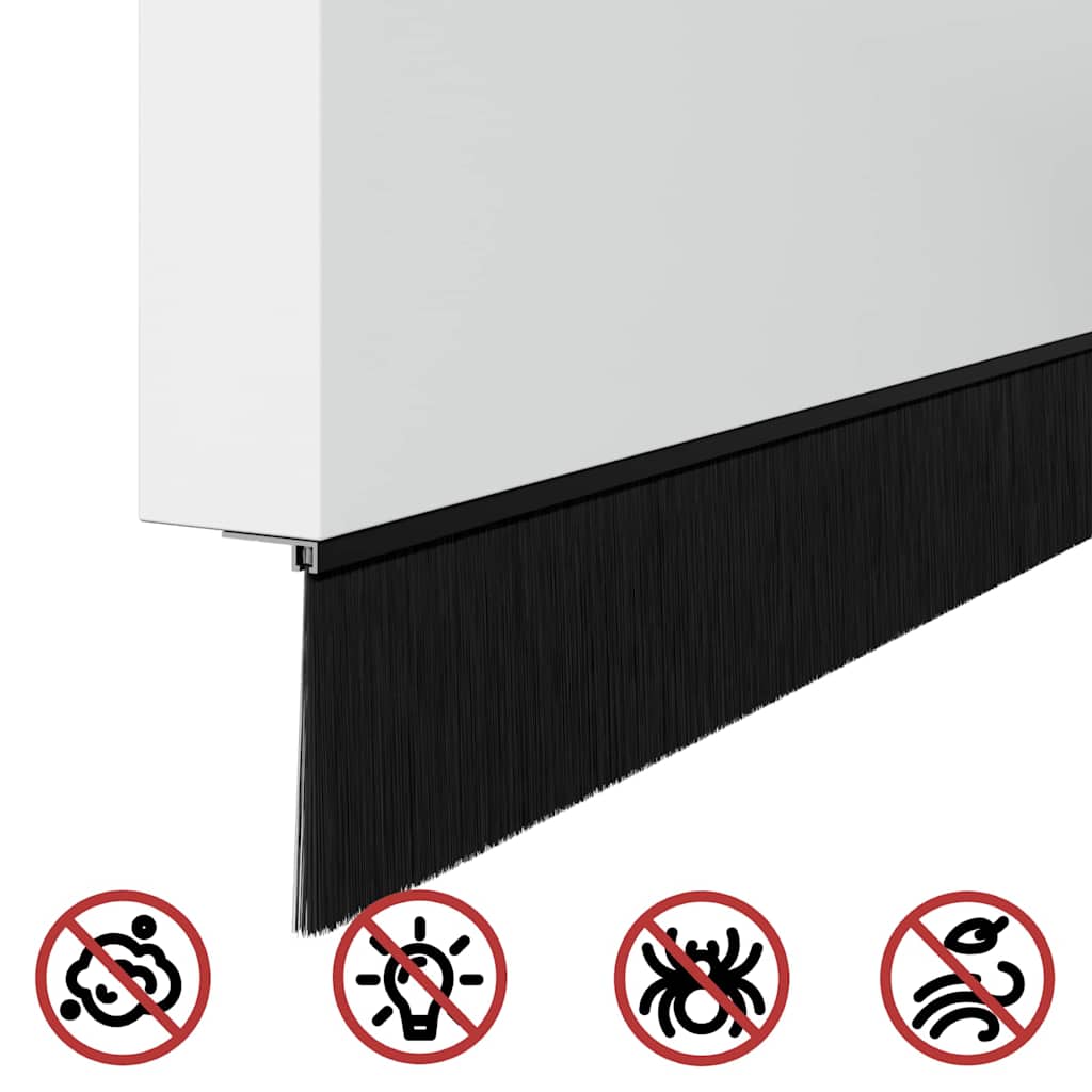 Spazzole per porte autoadesive 6 pcs Nero 100 cm | homemem39