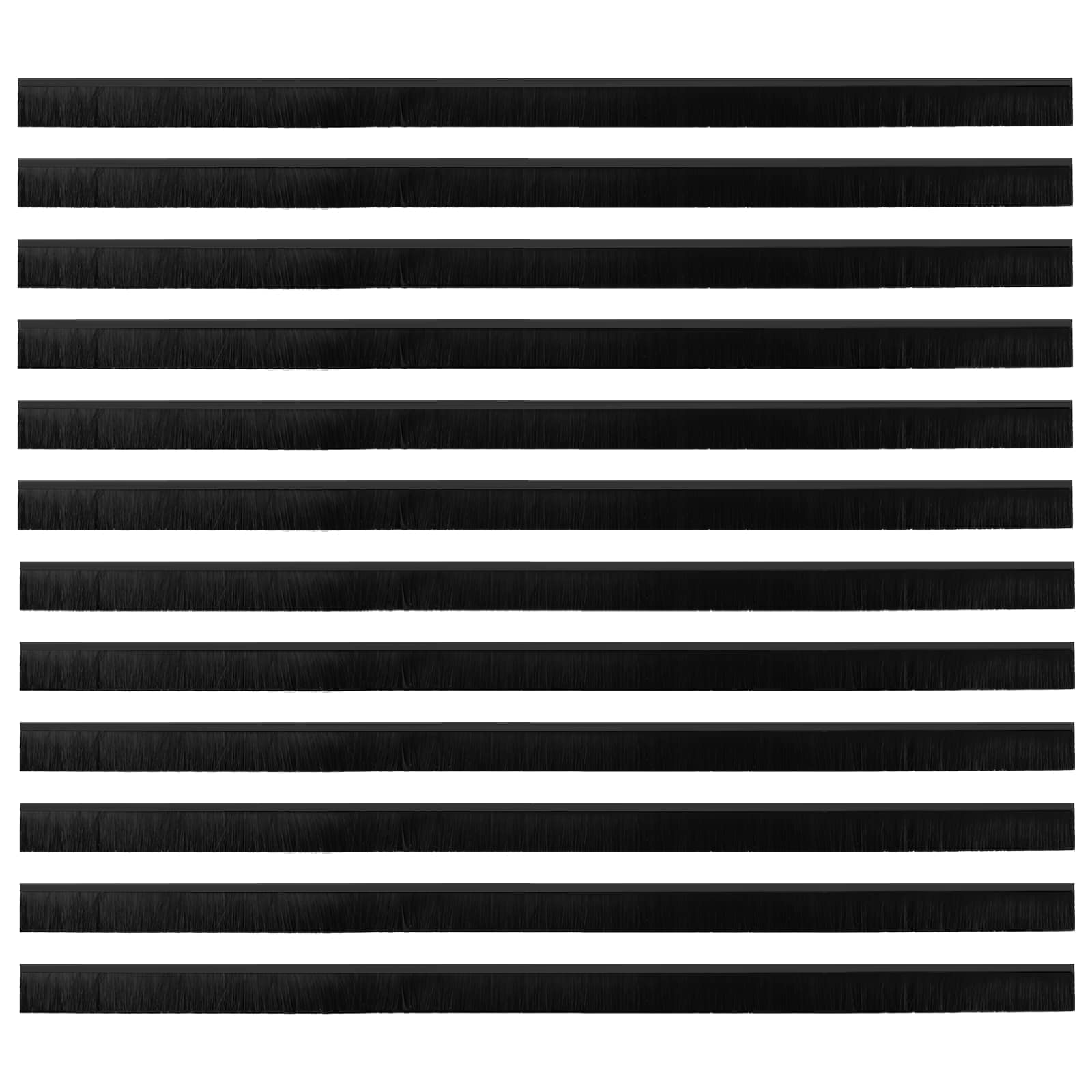 Spazzole per porte autoadesive 12 pcs Nero 100 cm | homemem39