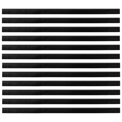 Spazzole per porte autoadesive 12 pcs Nero 100 cm | homemem39