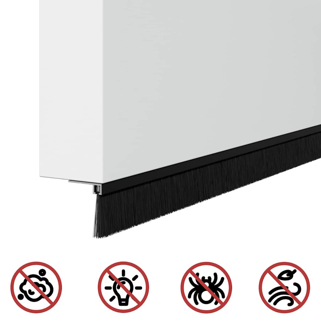Spazzole per porte autoadesive 12 pcs Nero 100 cm | homemem39