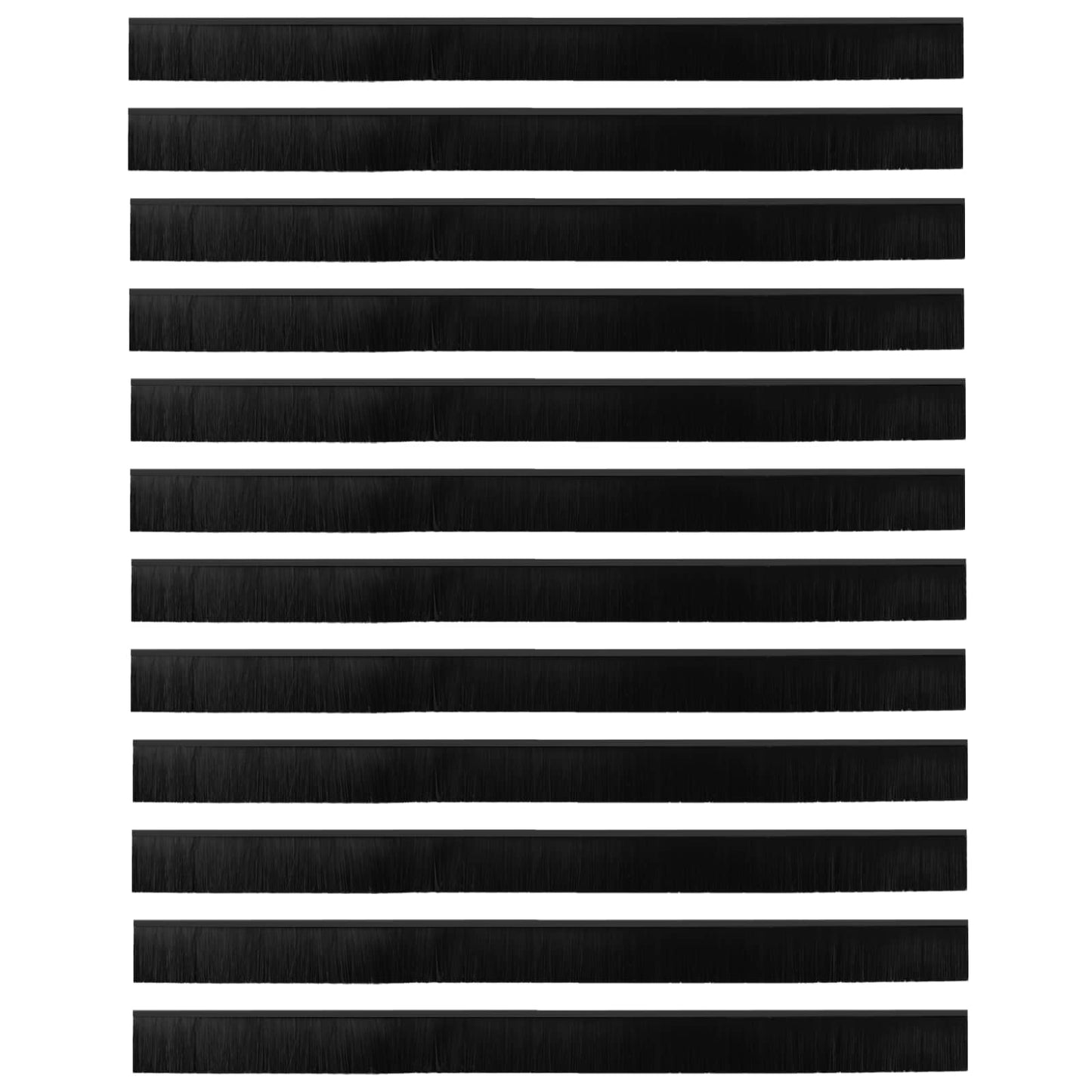 Spazzole per porte autoadesive 12 pcs Nero 100 cm