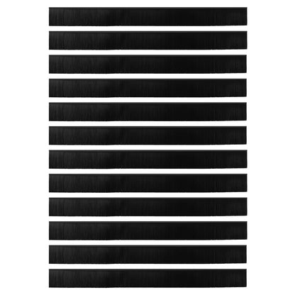 Spazzole per porte autoadesive 12 pcs Nero 100 cm