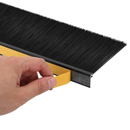 Spazzole per porte autoadesive 12 pcs Nero 100 cm | homemem39