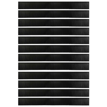 Spazzole per porte autoadesive 12 pcs Nero 100 cm | homemem39