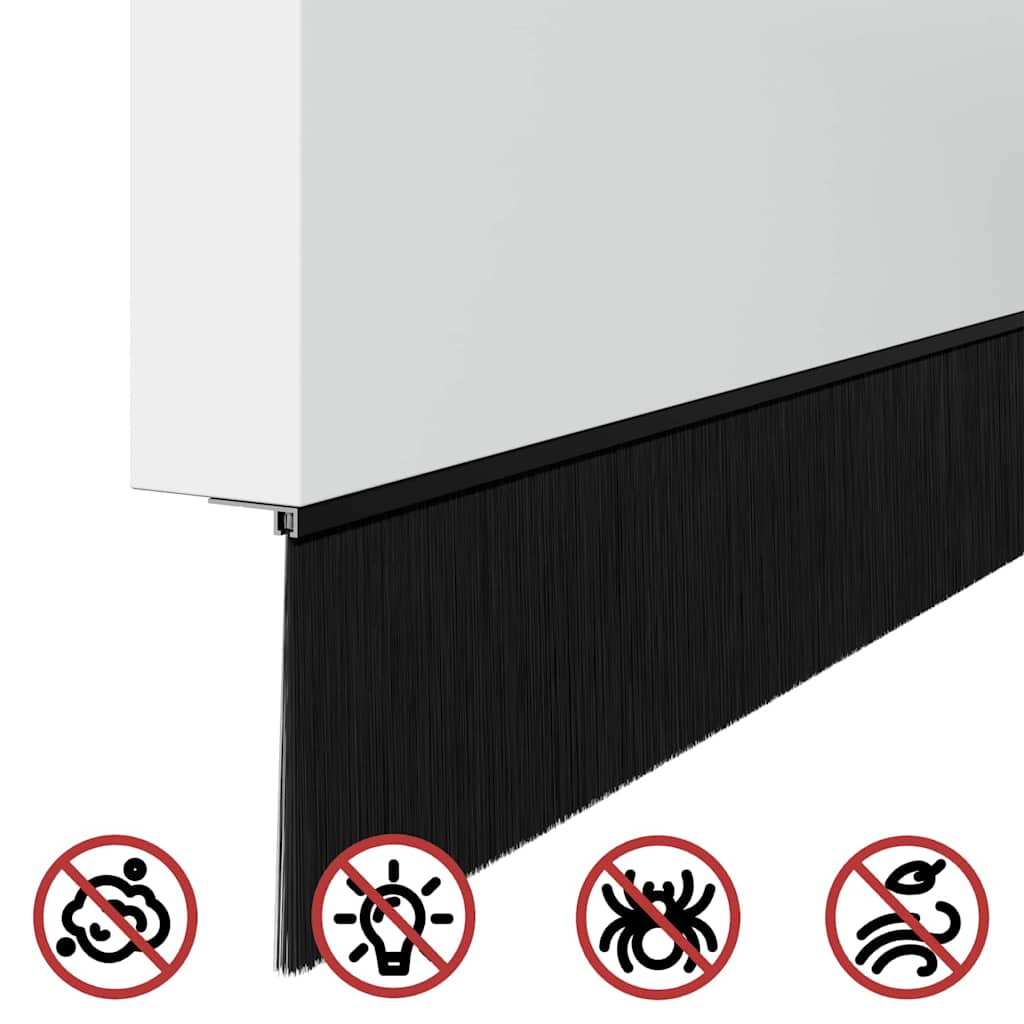 Spazzole per porte autoadesive 12 pcs Nero 100 cm | homemem39