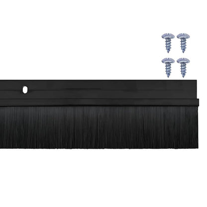 Spazzole per porte a vite 2 pcs Nero 100 cm Lega di alluminio