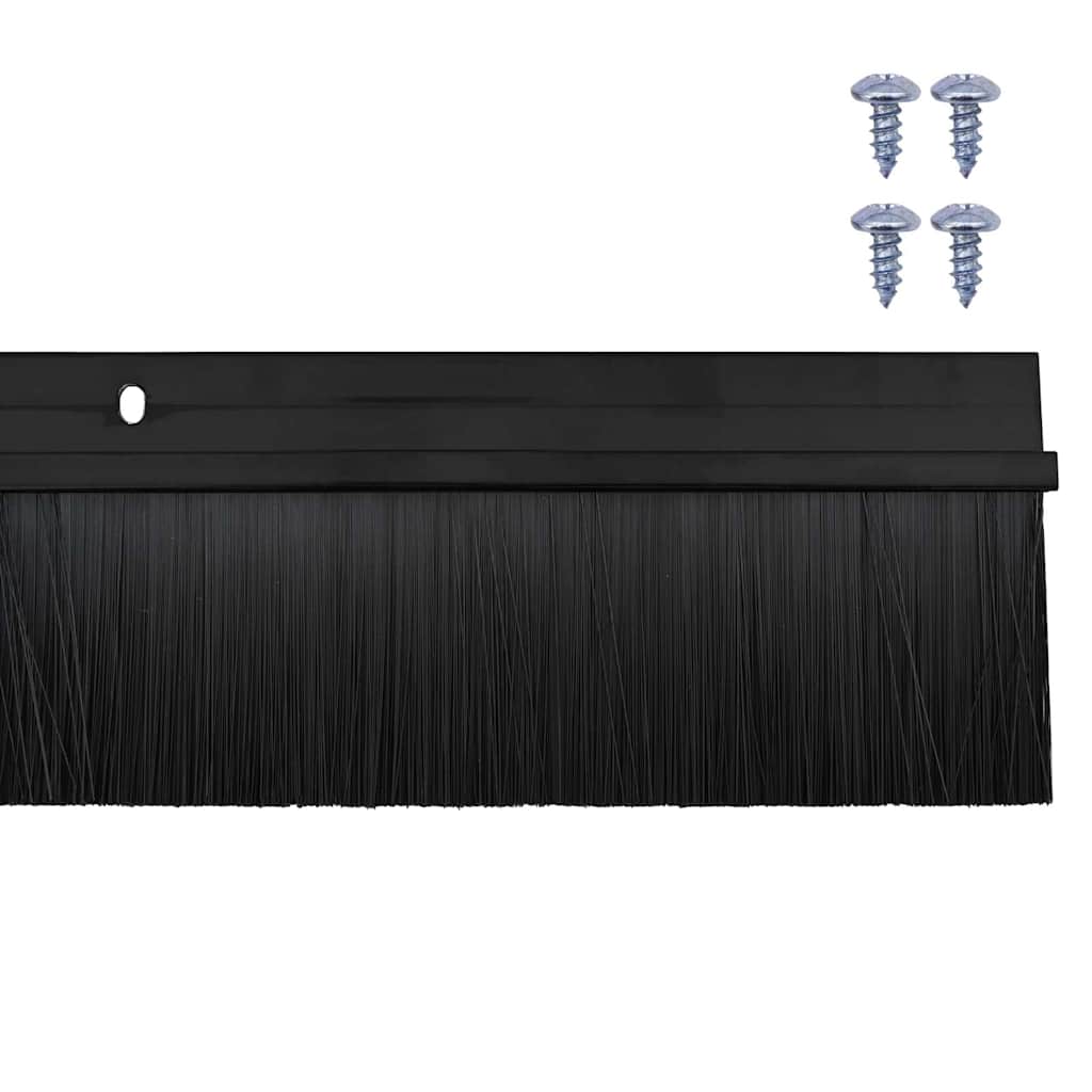 Spazzole per porte a vite 2 pcs Nero 100 cm Lega di alluminio | homemem39