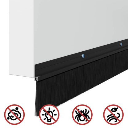 Spazzole per porte a vite 2 pcs Nero 100 cm Lega di alluminio | homemem39