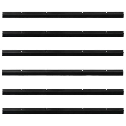 Spazzole per porte a vite 6 pcs Nero 100 cm Lega di alluminio | homemem39