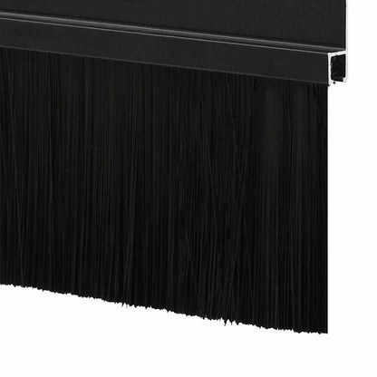 Spazzole per porte a vite 6 pcs Nero 100 cm Lega di alluminio