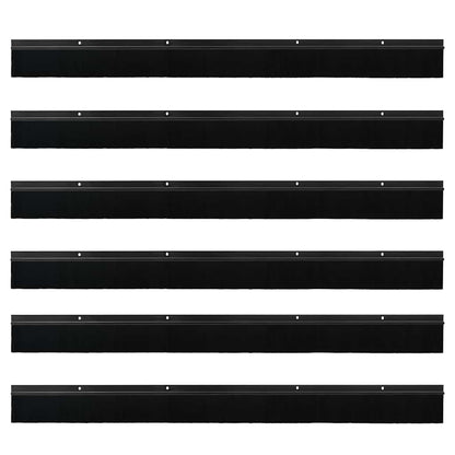Spazzole per porte a vite 6 pcs Nero 100 cm Lega di alluminio | homemem39