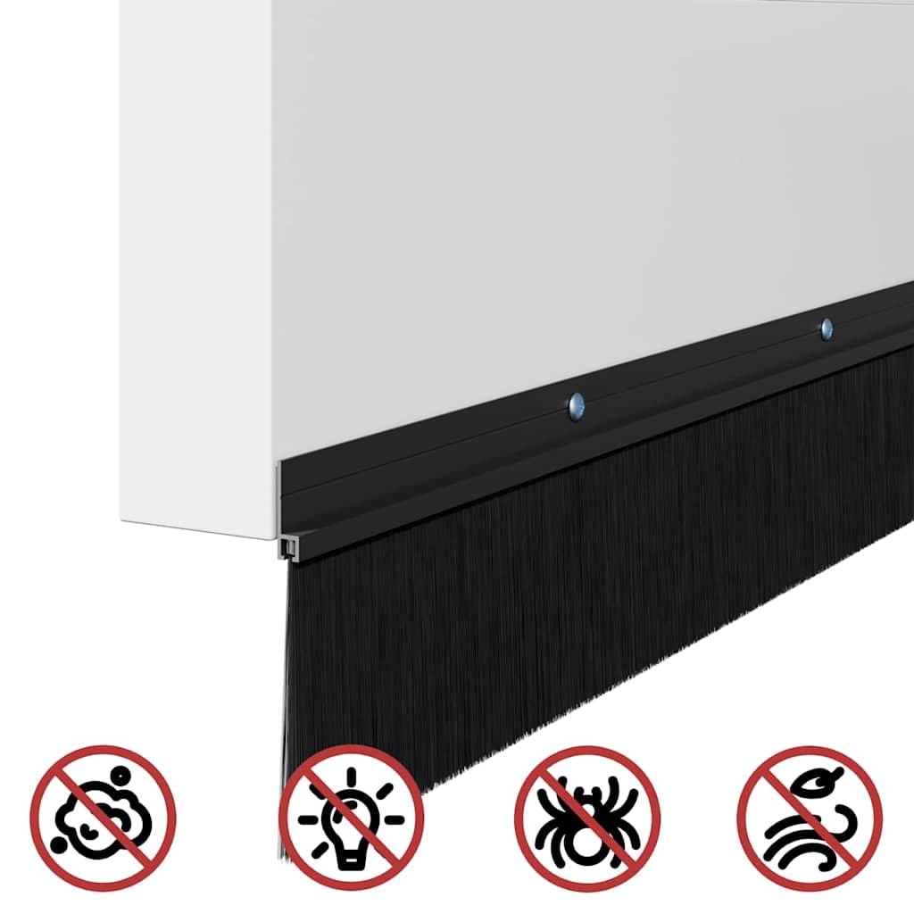 Spazzole per porte a vite 6 pcs Nero 100 cm Lega di alluminio | homemem39