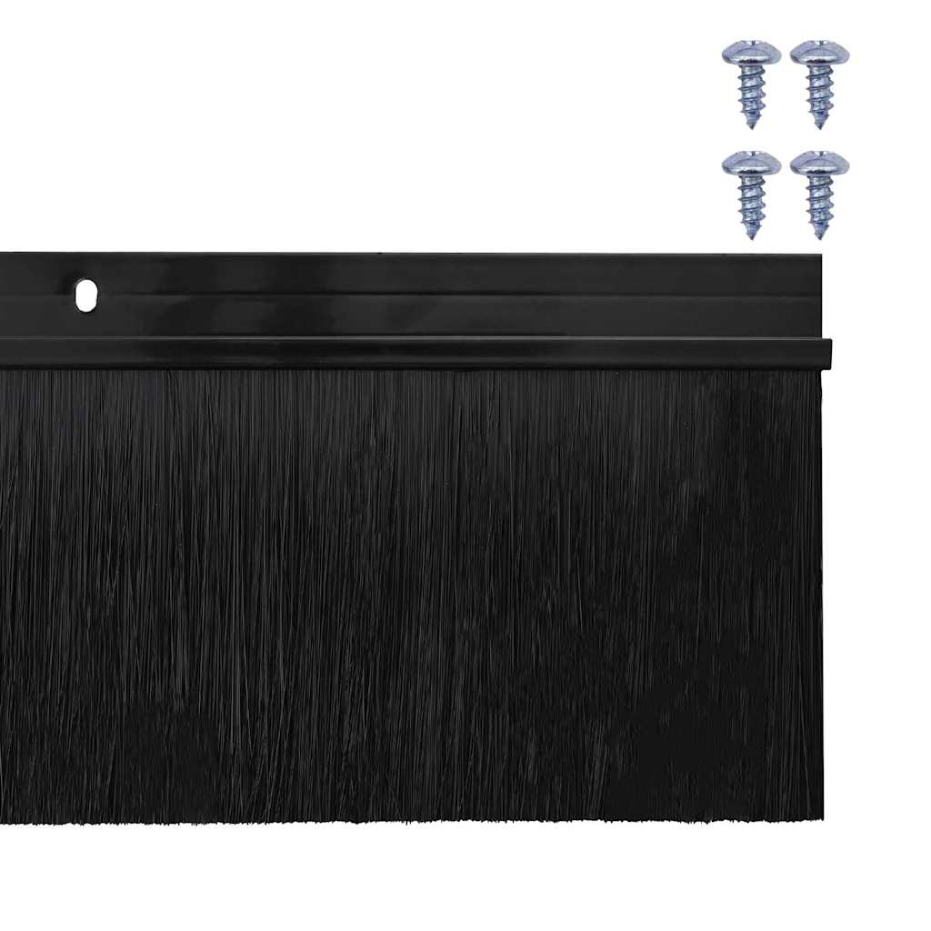 Spazzole per porte a vite 6 pcs Nero 100 cm Lega di alluminio | homemem39