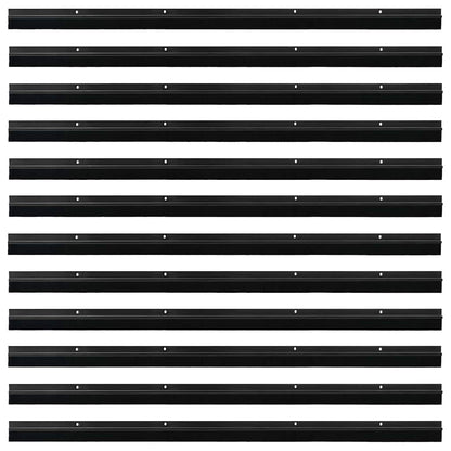 Spazzole per porte a vite 12 pcs Nero 100 cm Lega di alluminio | homemem39