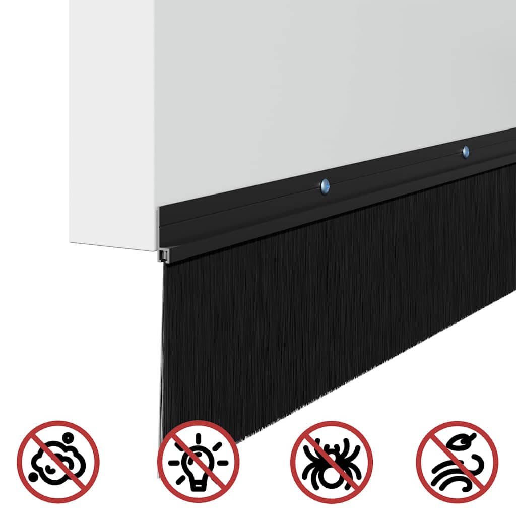 Spazzole per porte a vite 12 pcs Nero 100 cm Lega di alluminio | homemem39
