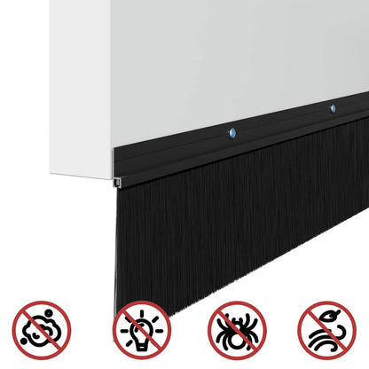 Spazzole per porte a vite 12 pcs Nero 100 cm Lega di alluminio | homemem39
