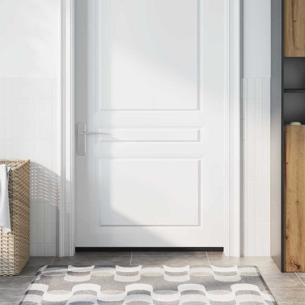 Spazzole per porte a vite 2 pcs Nero 100 cm Lega di alluminio