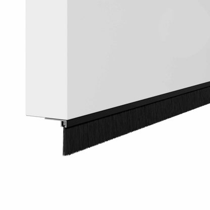Spazzole per porte a vite 6 pcs Nero 100 cm Lega di alluminio