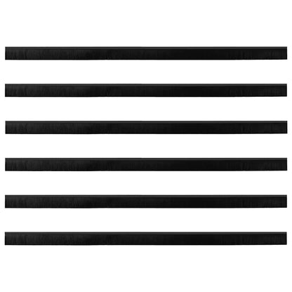 Spazzole per porte a vite 6 pcs Nero 100 cm Lega di alluminio