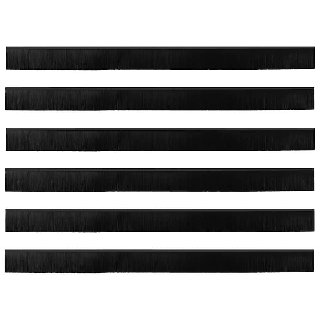 Spazzole per porte a vite 6 pcs Nero 100 cm Lega di alluminio | homemem39
