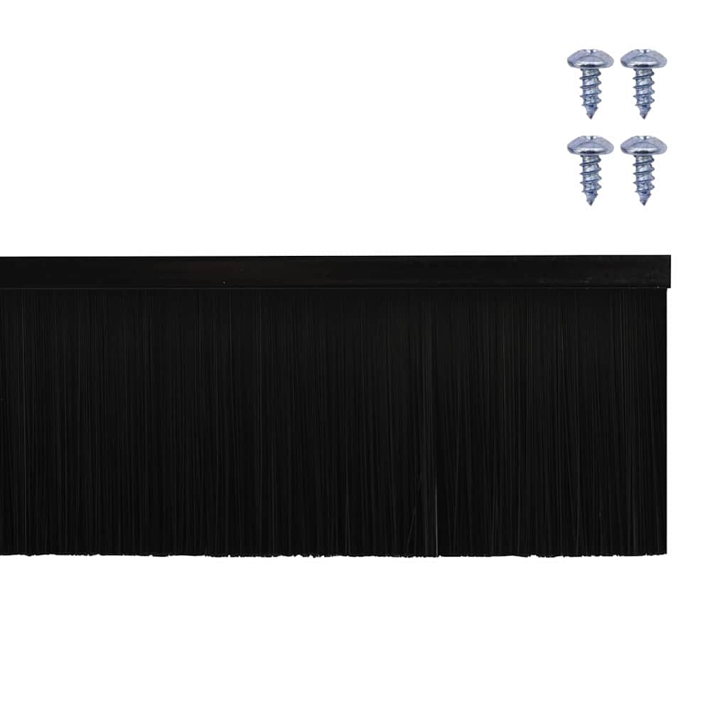 Spazzole per porte a vite 6 pcs Nero 100 cm Lega di alluminio | homemem39