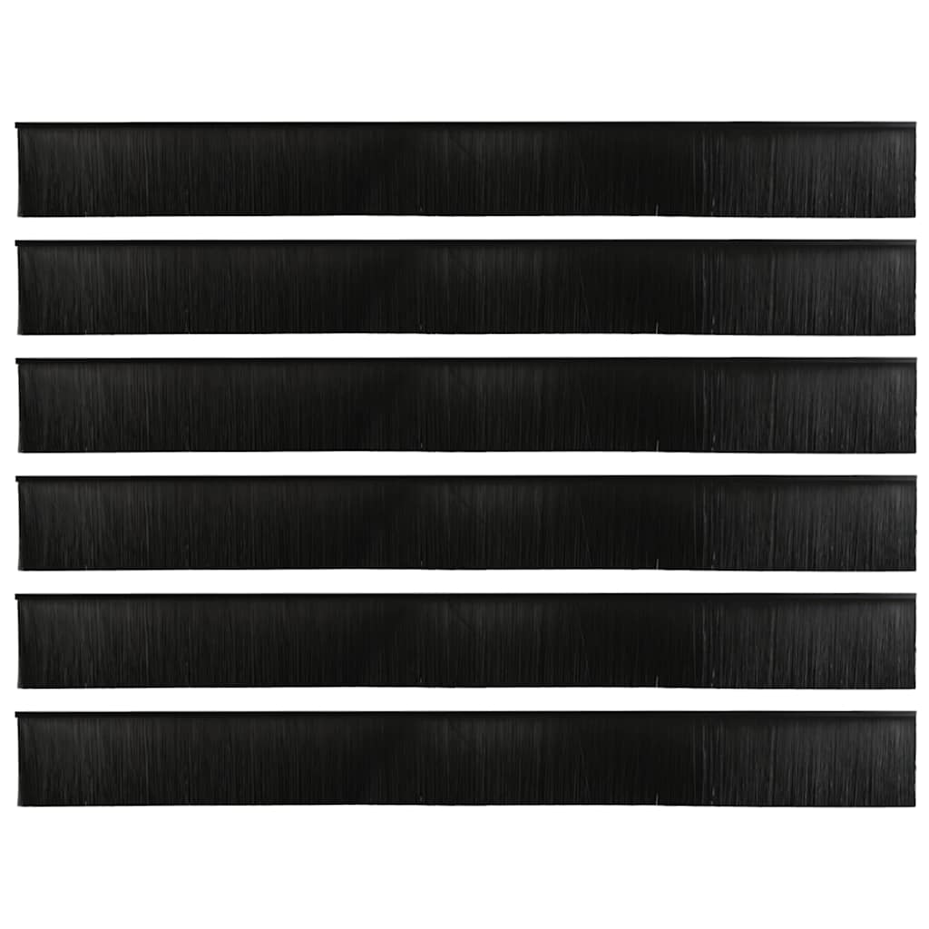 Spazzole per porte a vite 6 pcs Nero 100 cm Lega di alluminio | homemem39