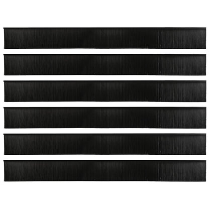 Spazzole per porte a vite 6 pcs Nero 100 cm Lega di alluminio | homemem39