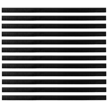 Spazzole per porte a vite 12 pcs Nero 100 cm Lega di alluminio | homemem39