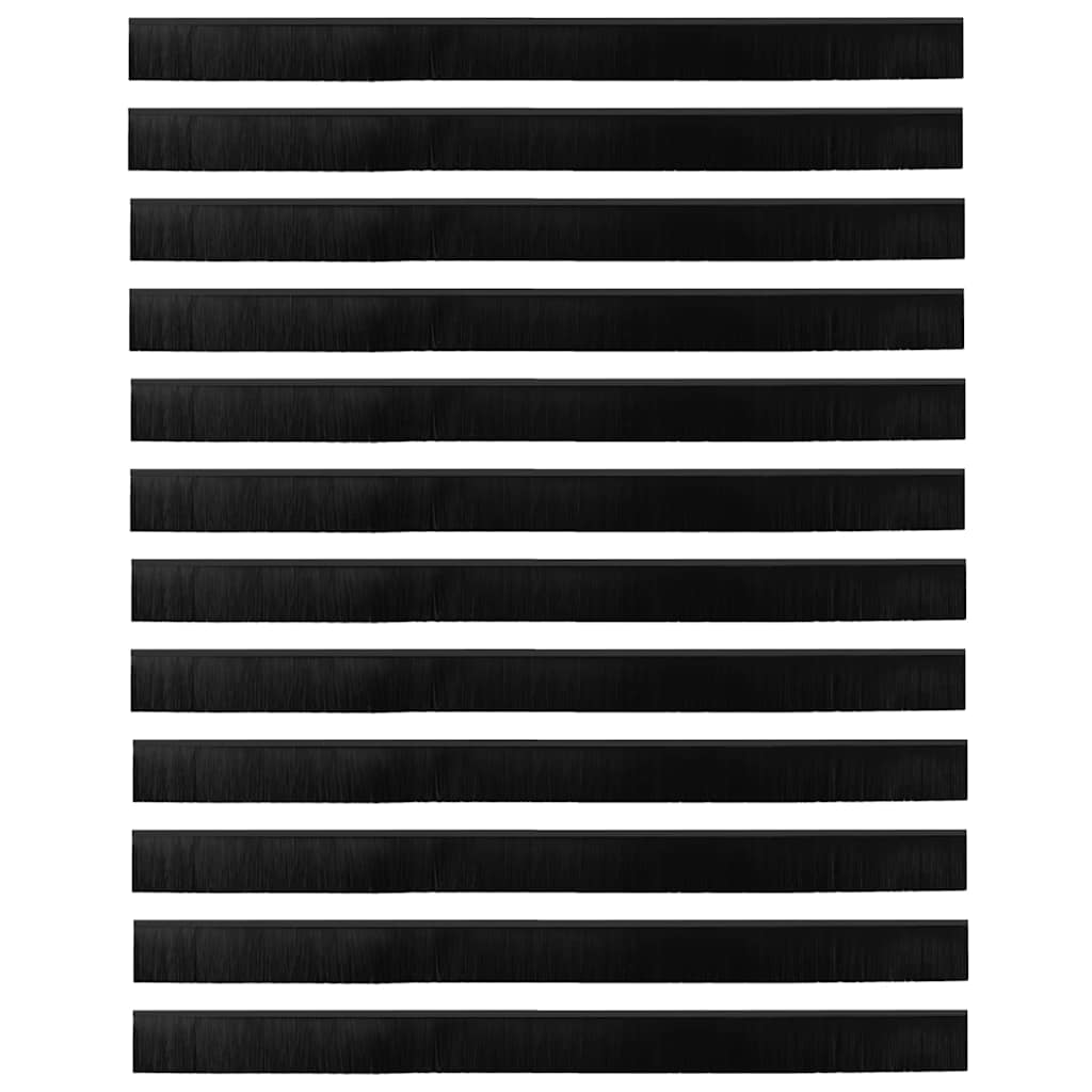 Spazzole per porte a vite 12 pcs Nero 100 cm Lega di alluminio | homemem39