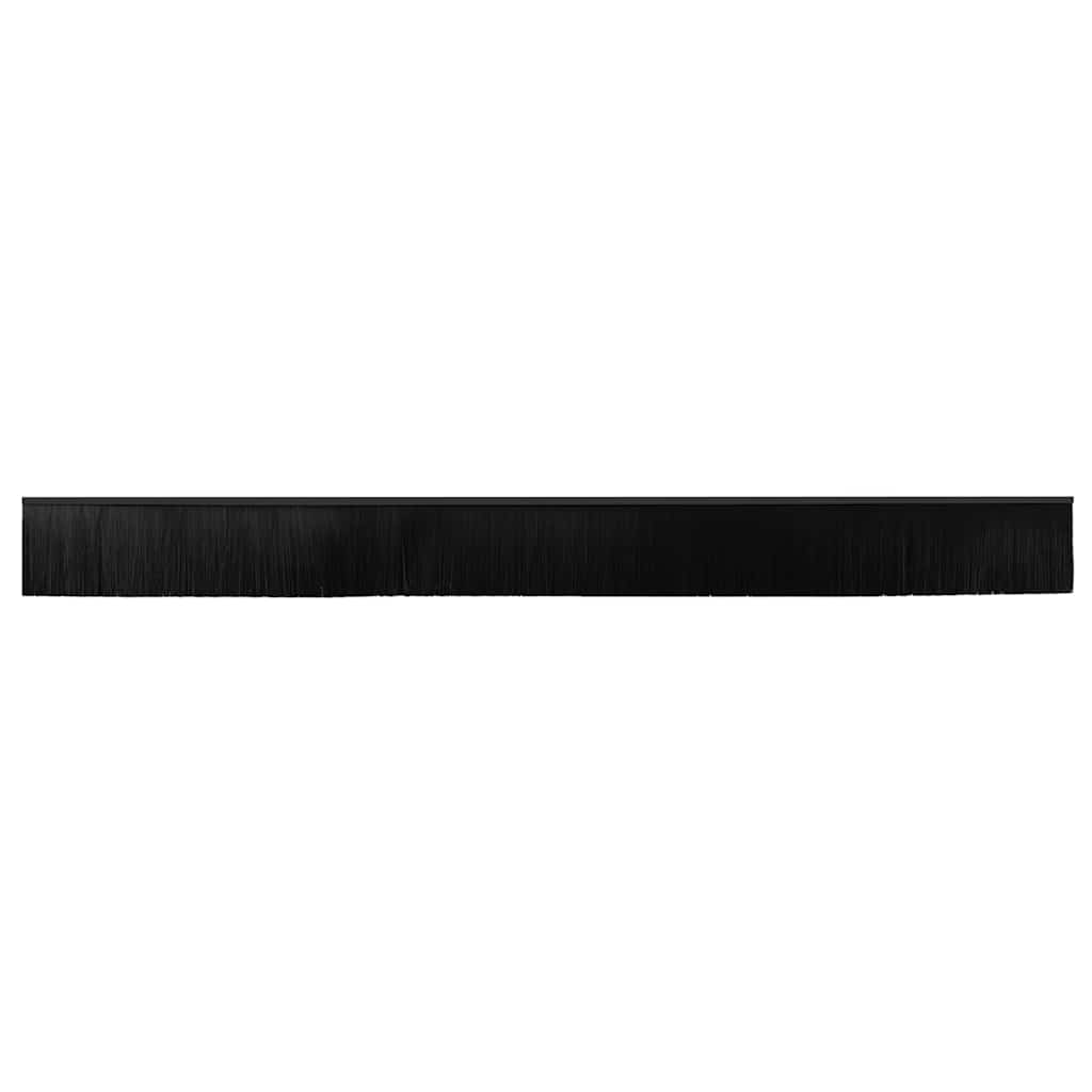 Spazzole per porte a vite 12 pcs Nero 100 cm Lega di alluminio