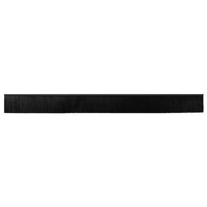Spazzole per porte a vite 12 pcs Nero 100 cm Lega di alluminio