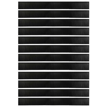 Spazzole per porte a vite 12 pcs Nero 100 cm Lega di alluminio | homemem39