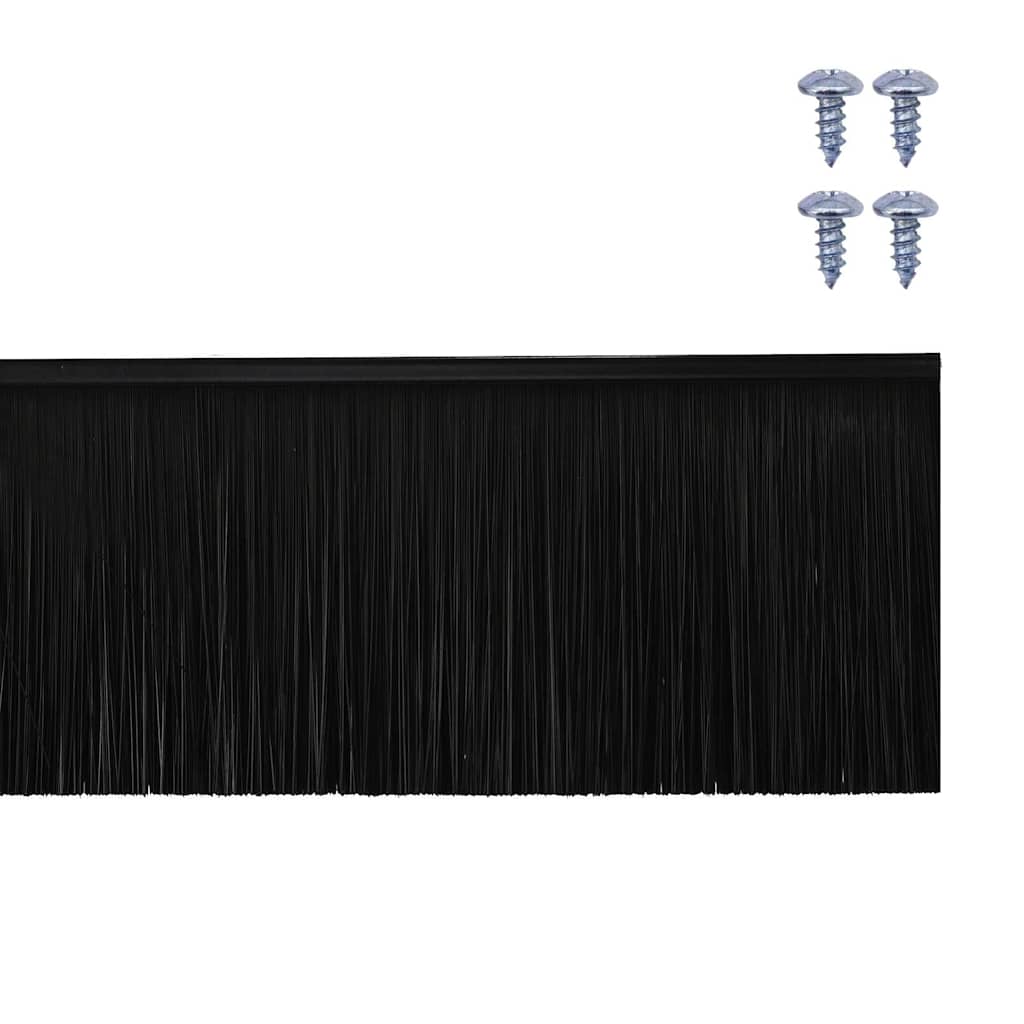 Spazzole per porte a vite 12 pcs Nero 100 cm Lega di alluminio | homemem39