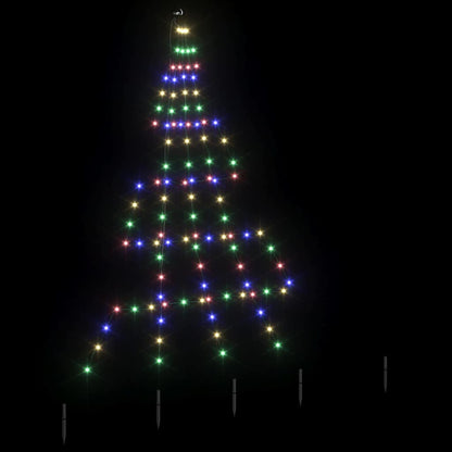 Albero di Natale LED con picchetti per il terreno Multicolore