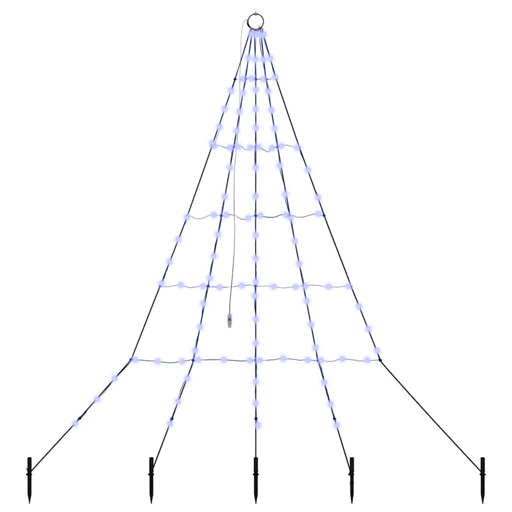 Albero di Natale LED con picchetti per il terreno Blu 180 cm